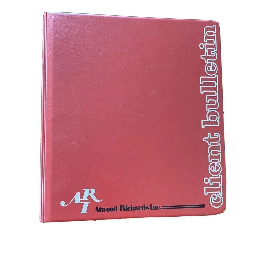 Vintage Atwood Richards Inc ARI‎ Client Bulletin Binder Red 2.5” National Barter